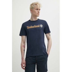 T-shirt Timberland z bawełny z nadrukiem z krótkim rękawem
