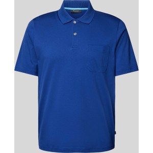 Niebieska koszulka polo Maerz Muenchen z bawełny z krótkim rękawem w stylu casual