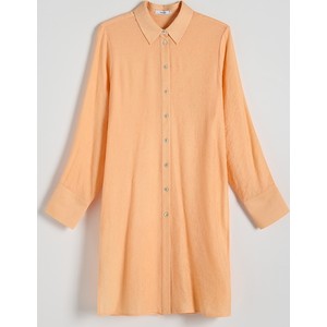 Pomarańczowa koszula Reserved w stylu casual z tkaniny
