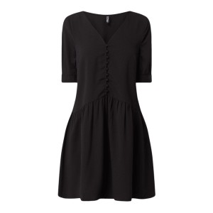Czarna sukienka Pieces mini w stylu casual z krótkim rękawem