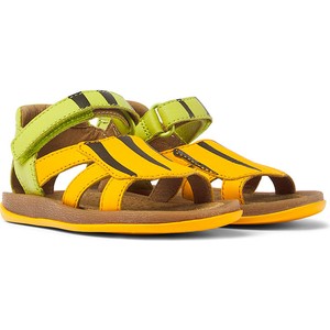 Żółte buty dziecięce letnie Camper na rzepy ze skóry