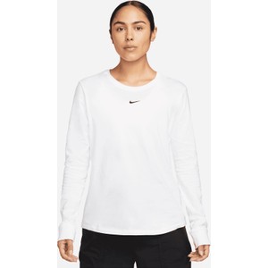 Bluzka Nike z okrągłym dekoltem z długim rękawem z bawełny