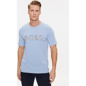Niebieski t-shirt Hugo Boss w młodzieżowym stylu