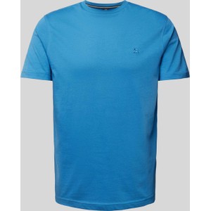 Niebieski t-shirt Lerros w stylu casual z krótkim rękawem