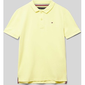 Żółta koszulka dziecięca Tommy Hilfiger dla chłopców z bawełny