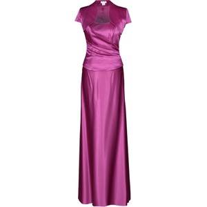 Fioletowa sukienka Fokus z okrągłym dekoltem maxi