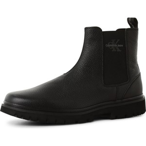 Czarne buty zimowe Calvin Klein ze skóry