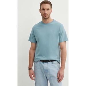 Niebieski t-shirt Pepe Jeans z krótkim rękawem w stylu casual z bawełny