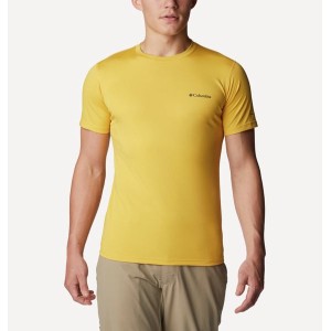 Żółty t-shirt Columbia z krótkim rękawem