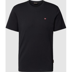 Czarny t-shirt Napapijri z krótkim rękawem w stylu casual