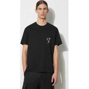 Czarny t-shirt Neil Barrett z nadrukiem w stylu casual z bawełny
