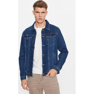 Niebieska kurtka Jack & Jones krótka w młodzieżowym stylu z jeansu