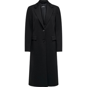 Czarny płaszcz Only bez kaptura w stylu casual przejściowa
