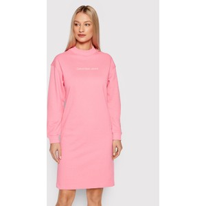 Różowa sukienka Calvin Klein prosta mini w stylu casual