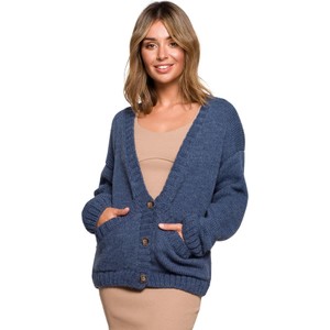 Niebieski sweter Be Knit w stylu casual z wełny