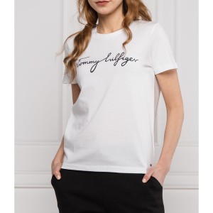 T-shirt Tommy Hilfiger z okrągłym dekoltem w młodzieżowym stylu