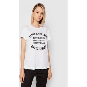 T-shirt Zadig & Voltaire z krótkim rękawem w młodzieżowym stylu z okrągłym dekoltem
