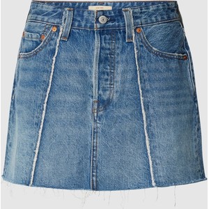 Granatowa spódnica Levis w stylu boho z jeansu mini
