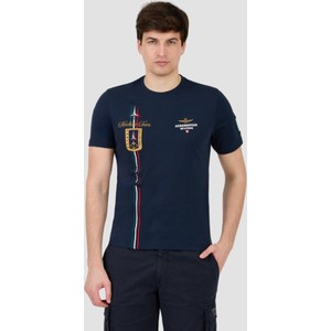 Niebieski t-shirt Aeronautica Militare w młodzieżowym stylu