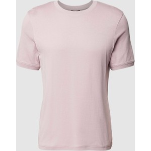 Różowy t-shirt Cinque w stylu casual z bawełny