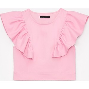 Różowa bluzka Mohito z krótkim rękawem