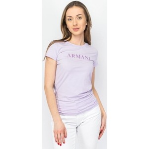 Fioletowa bluzka Armani Exchange z okrągłym dekoltem