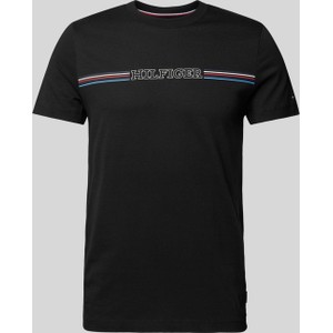 Czarny t-shirt Tommy Hilfiger z krótkim rękawem w młodzieżowym stylu