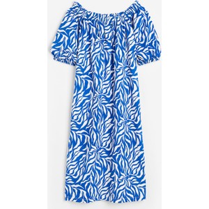 Niebieska sukienka H & M z okrągłym dekoltem w stylu casual