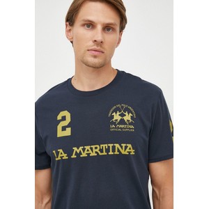 T-shirt La Martina z nadrukiem z bawełny