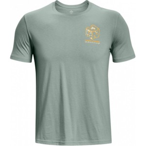 Zielony t-shirt Under Armour z krótkim rękawem z bawełny w sportowym stylu