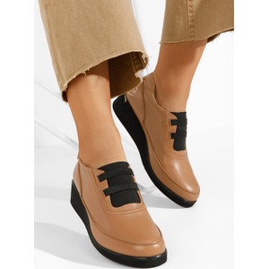 Brązowe półbuty Zapatos ze skóry w stylu casual