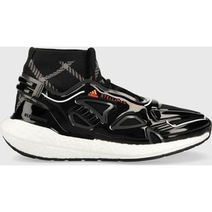Czarne buty sportowe Adidas ultraboost z płaską podeszwą w sportowym stylu