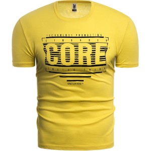 Żółty t-shirt Risardi z krótkim rękawem w młodzieżowym stylu