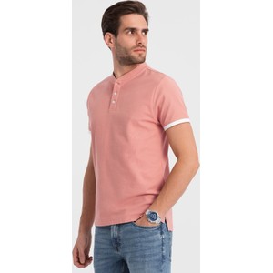 Różowy t-shirt Ombre z krótkim rękawem z bawełny