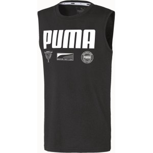 Czarna koszulka Puma z krótkim rękawem w sportowym stylu