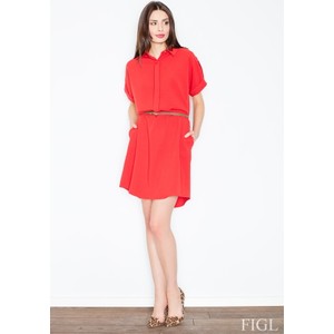Czerwona sukienka Figl koszulowa