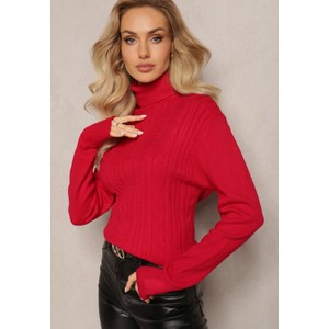 Czerwony sweter Renee w stylu casual z bawełny