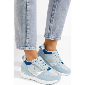 Niebieskie buty sportowe Zapatos sznurowane w sportowym stylu