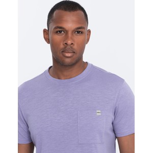 Fioletowy t-shirt Ombre z krótkim rękawem z bawełny