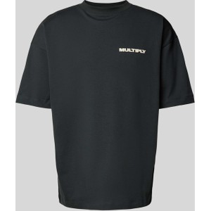 Czarny t-shirt Multiply Apparel z krótkim rękawem z nadrukiem