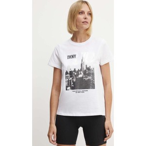 T-shirt DKNY z bawełny w młodzieżowym stylu z okrągłym dekoltem