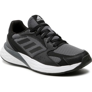 Czarne buty sportowe Adidas ze skóry ekologicznej sznurowane