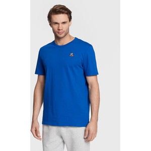 Niebieski t-shirt Le Coq Sportif w stylu casual