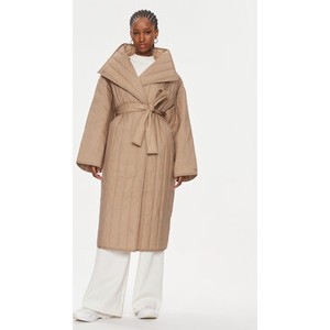Brązowa kurtka Calvin Klein w stylu casual długa bez kaptura