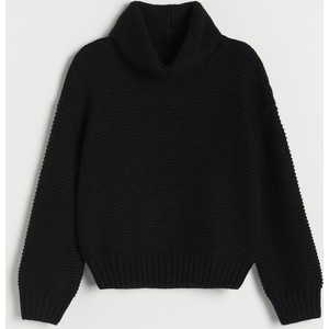 Czarny sweter Reserved z dzianiny