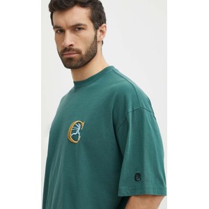 Zielony t-shirt Champion z bawełny w sportowym stylu z krótkim rękawem