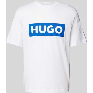 T-shirt Hugo Blue w młodzieżowym stylu z bawełny z krótkim rękawem