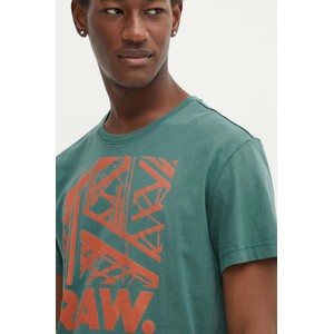 Zielony t-shirt G-Star Raw w młodzieżowym stylu z bawełny z krótkim rękawem