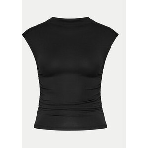 Czarna bluzka Gina Tricot z krótkim rękawem w stylu casual