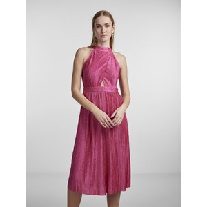 Różowa sukienka YAS mini bez rękawów